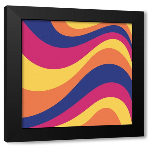 Groovy Waves Black Modern Wood Framed Art Print with Double Matting by Buenfil, Andrea