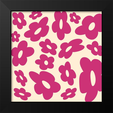 Groovy Florals Black Modern Wood Framed Art Print by Buenfil, Andrea