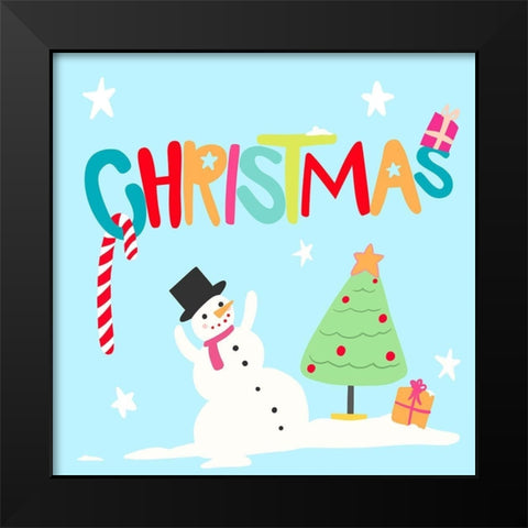 Christmas Fun Black Modern Wood Framed Art Print by Buenfil, Andrea