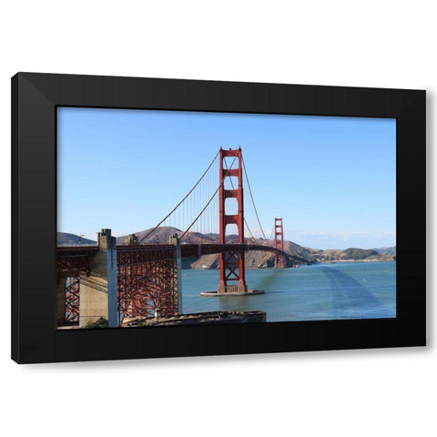 Golden bridge Black Modern Wood Framed Art Print by Frances, Stephanie