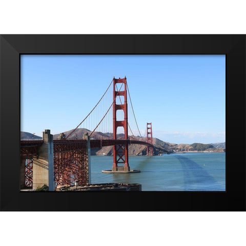 Golden bridge Black Modern Wood Framed Art Print by Frances, Stephanie
