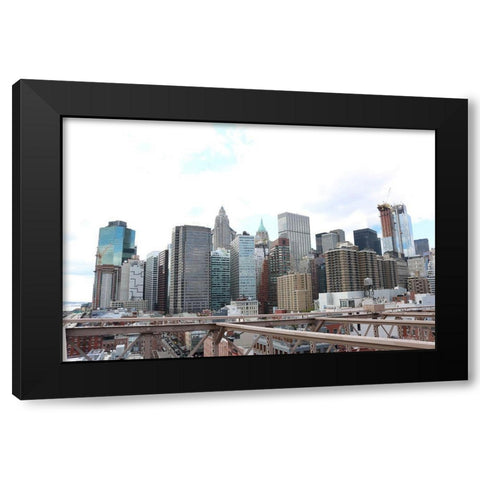Skyline New York Black Modern Wood Framed Art Print with Double Matting by Frances, Stephanie