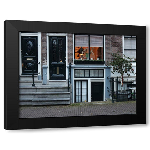House Amsterdam Black Modern Wood Framed Art Print with Double Matting by Frances, Stephanie