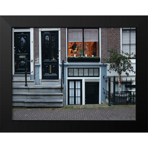 House Amsterdam Black Modern Wood Framed Art Print by Frances, Stephanie