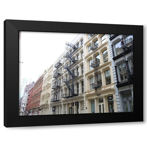 Houses Soho Newyork Black Modern Wood Framed Art Print by Frances, Stephanie