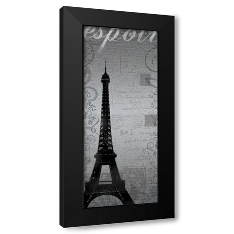 Eiffel Tower Long Black Modern Wood Framed Art Print with Double Matting by Gibbons, Lauren