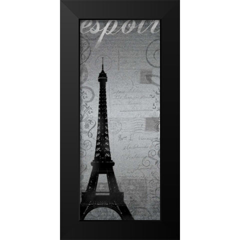 Eiffel Tower Long Black Modern Wood Framed Art Print by Gibbons, Lauren