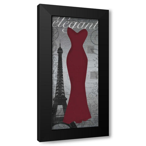 Red Dress Eiffle Black Modern Wood Framed Art Print by Gibbons, Lauren