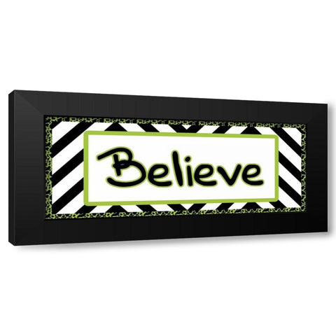 Tween Believe Green Black Modern Wood Framed Art Print with Double Matting by Gibbons, Lauren