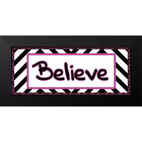 Tween Believe Black Modern Wood Framed Art Print by Gibbons, Lauren