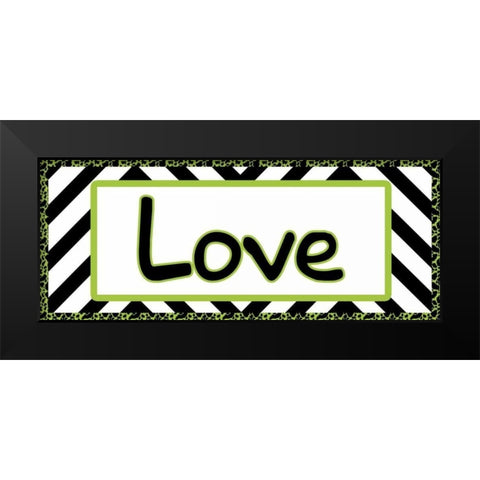 Tween Love Green Black Modern Wood Framed Art Print by Gibbons, Lauren