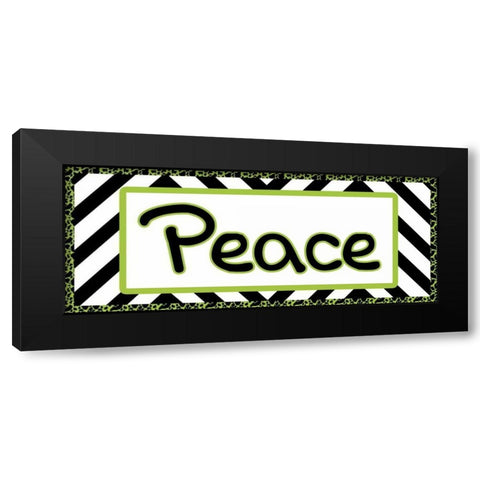 Tween Peace Green Black Modern Wood Framed Art Print with Double Matting by Gibbons, Lauren