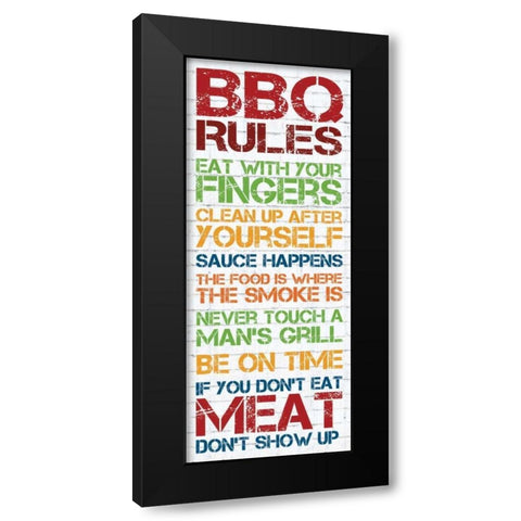 BBQ Rules 2 Black Modern Wood Framed Art Print by Gibbons, Lauren