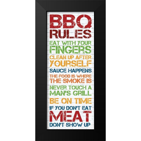 BBQ Rules 2 Black Modern Wood Framed Art Print by Gibbons, Lauren