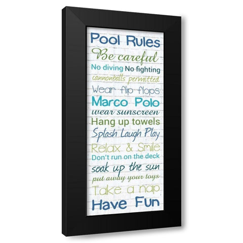 Pool Rules White Wash 3 Black Modern Wood Framed Art Print with Double Matting by Gibbons, Lauren