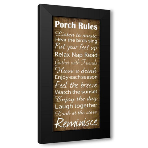 Porch Rules 2 Black Modern Wood Framed Art Print by Gibbons, Lauren
