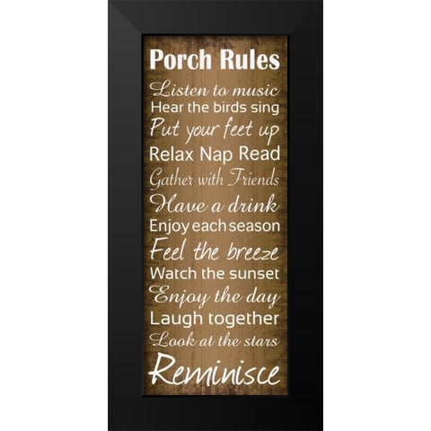 Porch Rules 2 Black Modern Wood Framed Art Print by Gibbons, Lauren