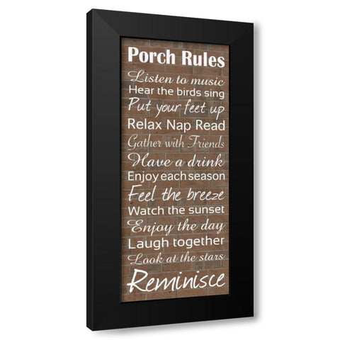 Porch Rules Brick Black Modern Wood Framed Art Print with Double Matting by Gibbons, Lauren