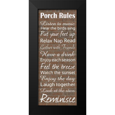 Porch Rules Brick Black Modern Wood Framed Art Print by Gibbons, Lauren