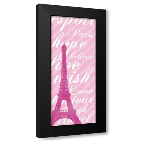 Pink Eiffel 3 Black Modern Wood Framed Art Print with Double Matting by Gibbons, Lauren