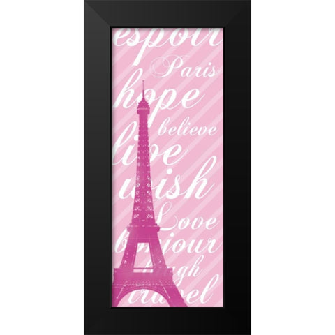 Pink Eiffel 3 Black Modern Wood Framed Art Print by Gibbons, Lauren
