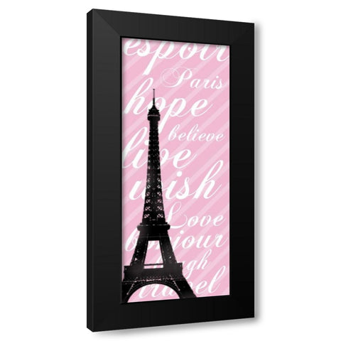 Pink Eiffel 2 Black Modern Wood Framed Art Print by Gibbons, Lauren