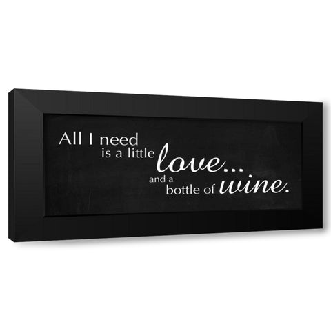 Love and Wine Black Modern Wood Framed Art Print by Gibbons, Lauren