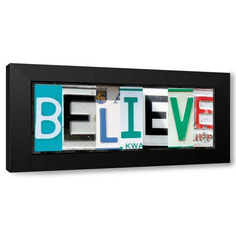 Believe License Black Modern Wood Framed Art Print with Double Matting by Gibbons, Lauren