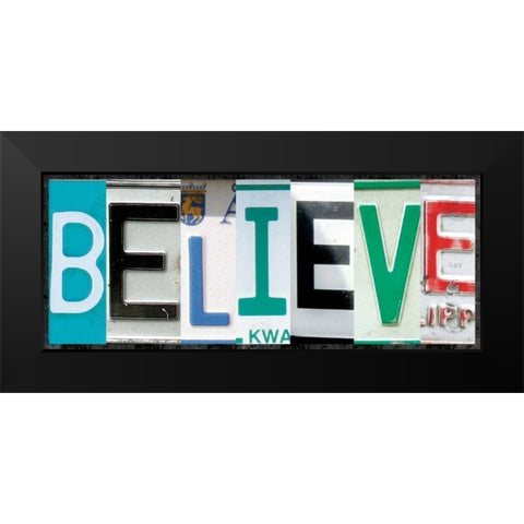 Believe License Black Modern Wood Framed Art Print by Gibbons, Lauren