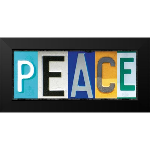Peace License Black Modern Wood Framed Art Print by Gibbons, Lauren