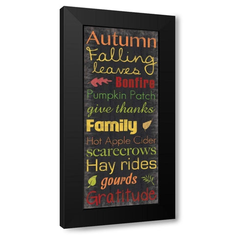 Autumn Falling Black Modern Wood Framed Art Print by Gibbons, Lauren