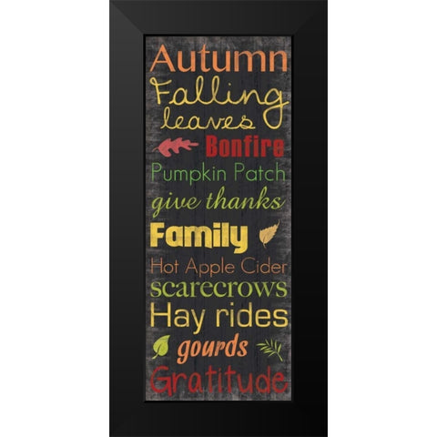 Autumn Falling Black Modern Wood Framed Art Print by Gibbons, Lauren