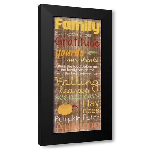 Family Gratitude Black Modern Wood Framed Art Print by Gibbons, Lauren