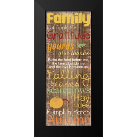 Family Gratitude Black Modern Wood Framed Art Print by Gibbons, Lauren