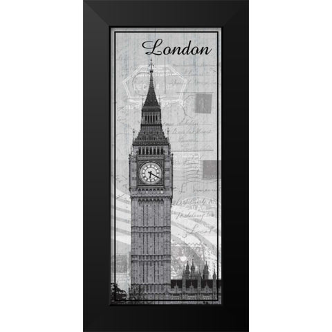 London Black Modern Wood Framed Art Print by Gibbons, Lauren