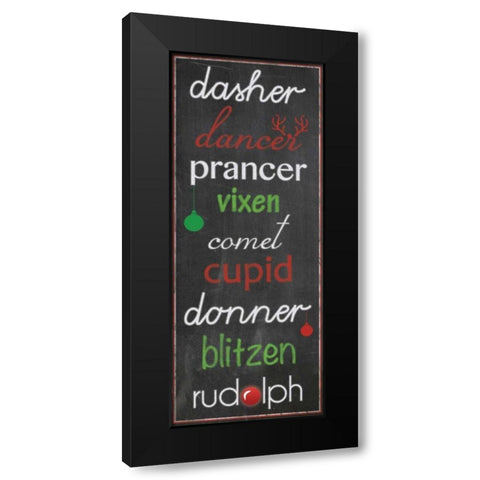 Reindeer Name Game Black Modern Wood Framed Art Print by Gibbons, Lauren
