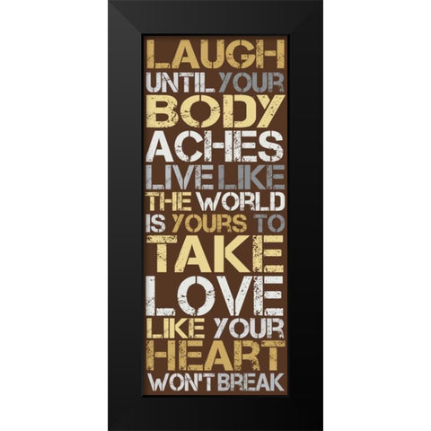 Laugh Black Modern Wood Framed Art Print by Gibbons, Lauren