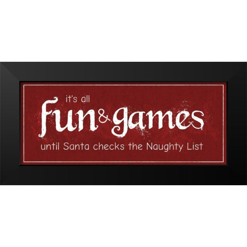 Fun Games Black Modern Wood Framed Art Print by Gibbons, Lauren