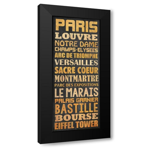 Paris Type Black Modern Wood Framed Art Print with Double Matting by Gibbons, Lauren