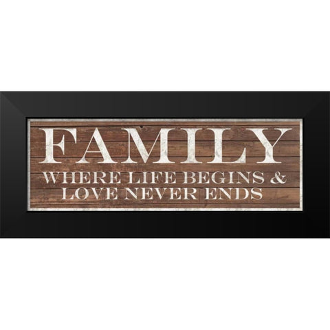 Family Border Black Modern Wood Framed Art Print by Gibbons, Lauren