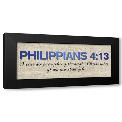 Philippians 4:13 Black Modern Wood Framed Art Print by Gibbons, Lauren