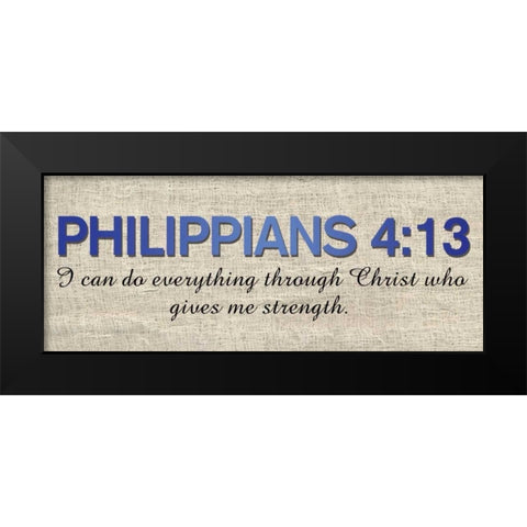 Philippians 4:13 Black Modern Wood Framed Art Print by Gibbons, Lauren