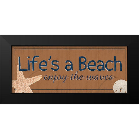 Beach Black Modern Wood Framed Art Print by Gibbons, Lauren