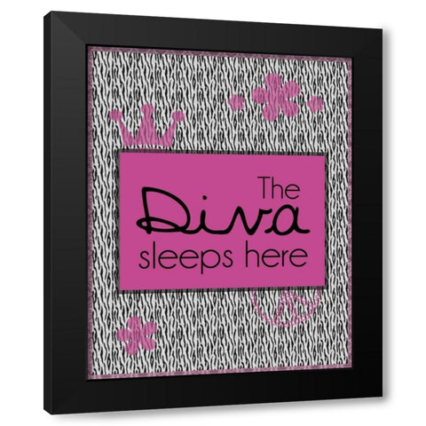 Diva Sleepers Black Modern Wood Framed Art Print by Gibbons, Lauren
