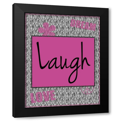Laugh Black Modern Wood Framed Art Print by Gibbons, Lauren