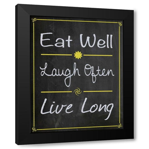 Eat Well Black Modern Wood Framed Art Print with Double Matting by Gibbons, Lauren