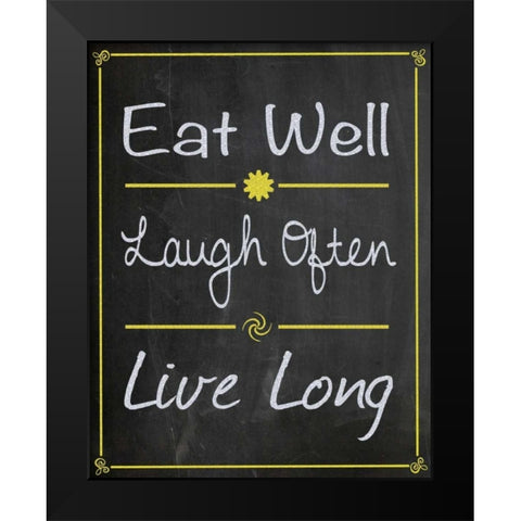 Eat Well Black Modern Wood Framed Art Print by Gibbons, Lauren