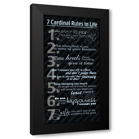 7 Rules Blue Black Modern Wood Framed Art Print with Double Matting by Gibbons, Lauren