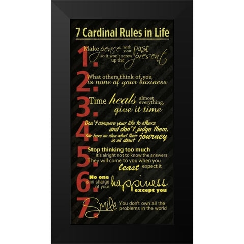 7 Rules Black Modern Wood Framed Art Print by Gibbons, Lauren