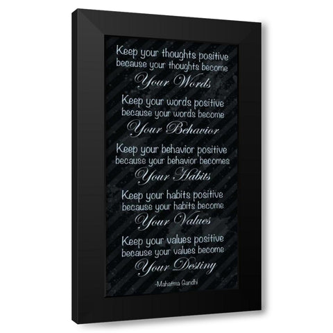 Gandhi Blue Black Modern Wood Framed Art Print with Double Matting by Gibbons, Lauren